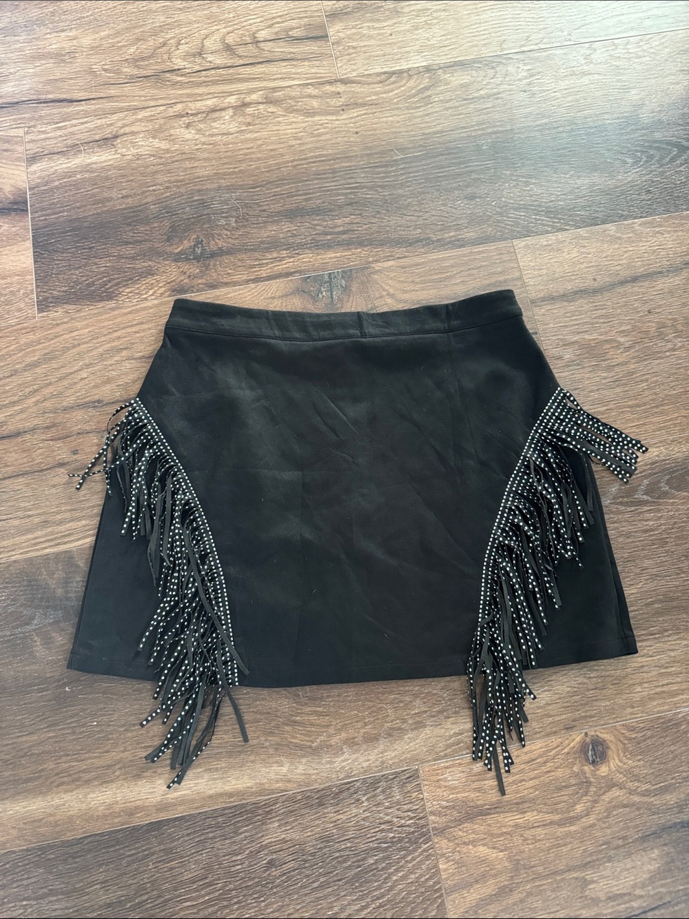 NWOT Black Fringe Mini Skirt - Women's Stylish Evening Skirt